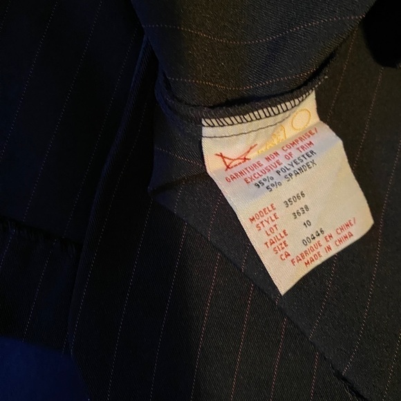 JESSICA Petite Vintage pin-stripped black pink two piece corset top blazer - Picture 6 of 11